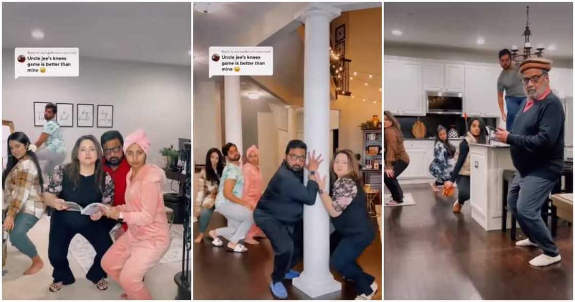 Cute Asian family jump on the #DropItChallenge with stern faces in video Cute Asian family jump on the #DropItChallenge with stern faces in video
