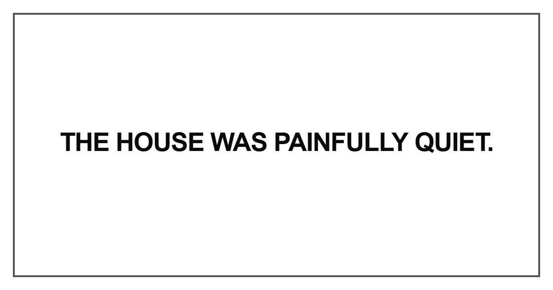 The house was painfully quiet