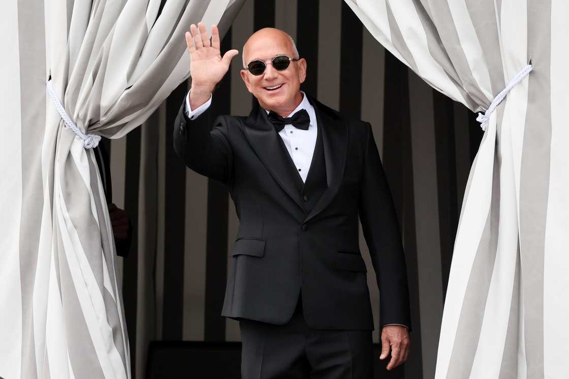 Jeff Bezos leaves the Aman Hotel during the Jeff Bezos and Lauren Sanchez Wedding in Venice