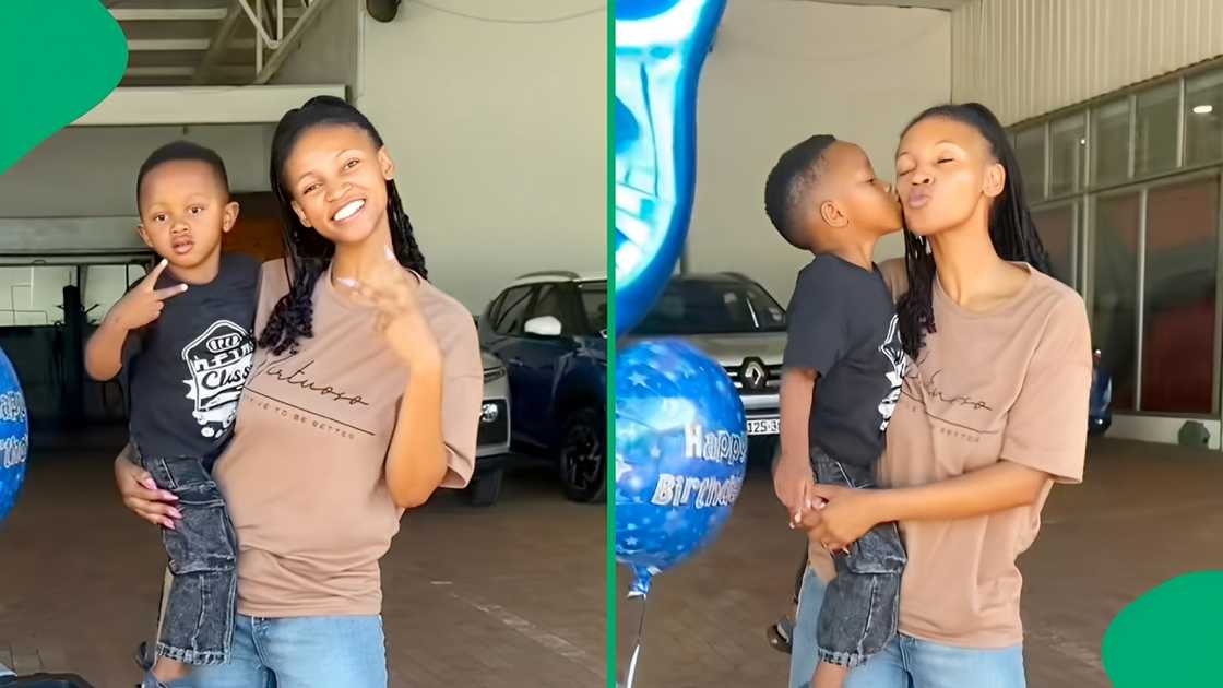 TikTok pictures of a mother with her birthday boy