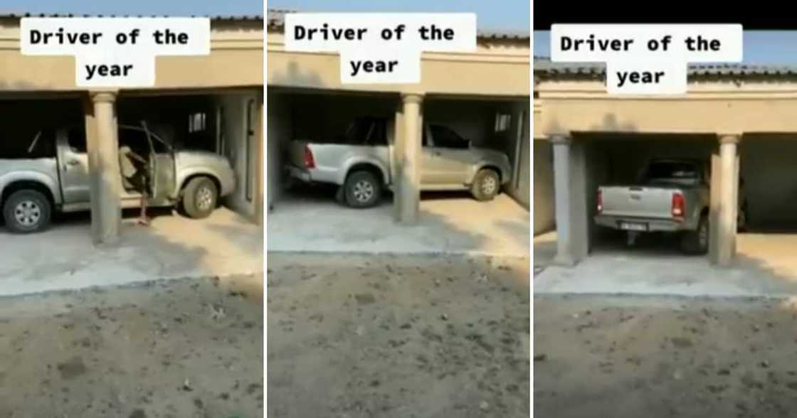 A van parked in a garage was taken out of it by a supposed "Driver of the year." A van parked in a garage was taken out of it by a supposed "Driver of the year."