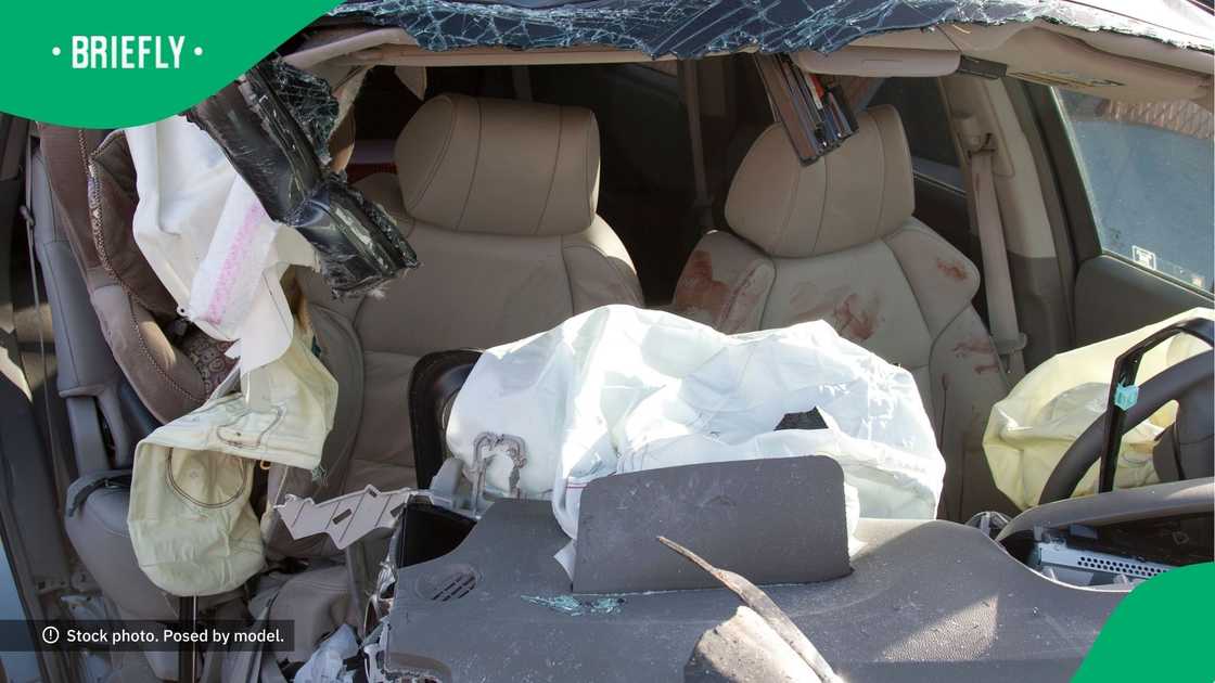 Female driver involved in severe car crash Female driver involved in severe car crash