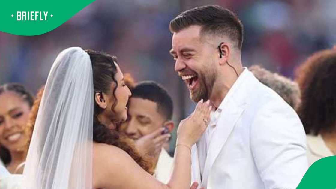 A couple gets married during Super Bowl halftime show
