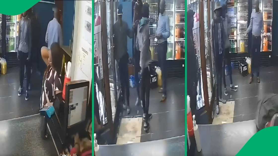 CCTV shows thugs wreaking havoc in fast food store CCTV shows thugs wreaking havoc in fast food store