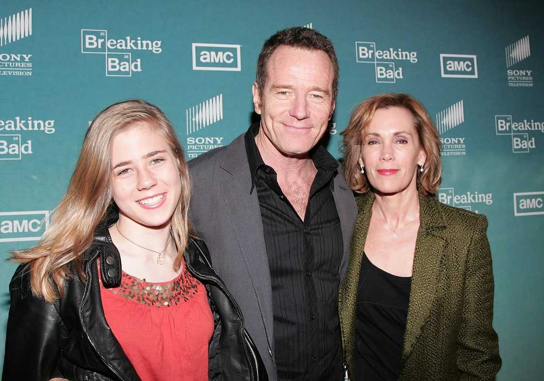 Bryan Cranston's wife and daughter during the Breaking Bad Season 2 premiere at Hollywood's Arclight Cinemas in February 2009. Bryan Cranston's wife and daughter during the Breaking Bad Season 2 premiere at Hollywood's Arclight Cinemas in February 2009.