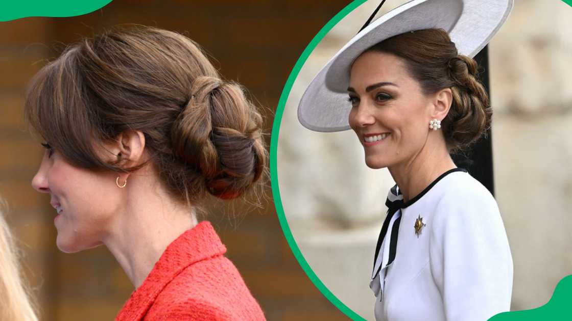 Catherine at a 'Shaping Us' Portage Session (L) and "Trooping the Colour" in London (R). Catherine at a 'Shaping Us' Portage Session (L) and "Trooping the Colour" in London (R).