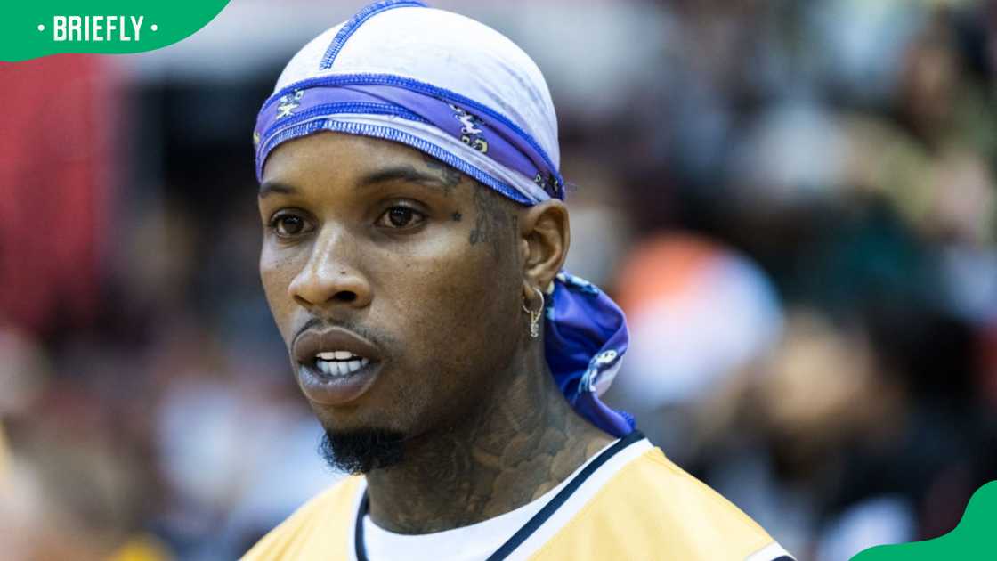 Tory Lanez during the 2022 Parlor Games Celebrity Basketball Classic Tory Lanez during the 2022 Parlor Games Celebrity Basketball Classic