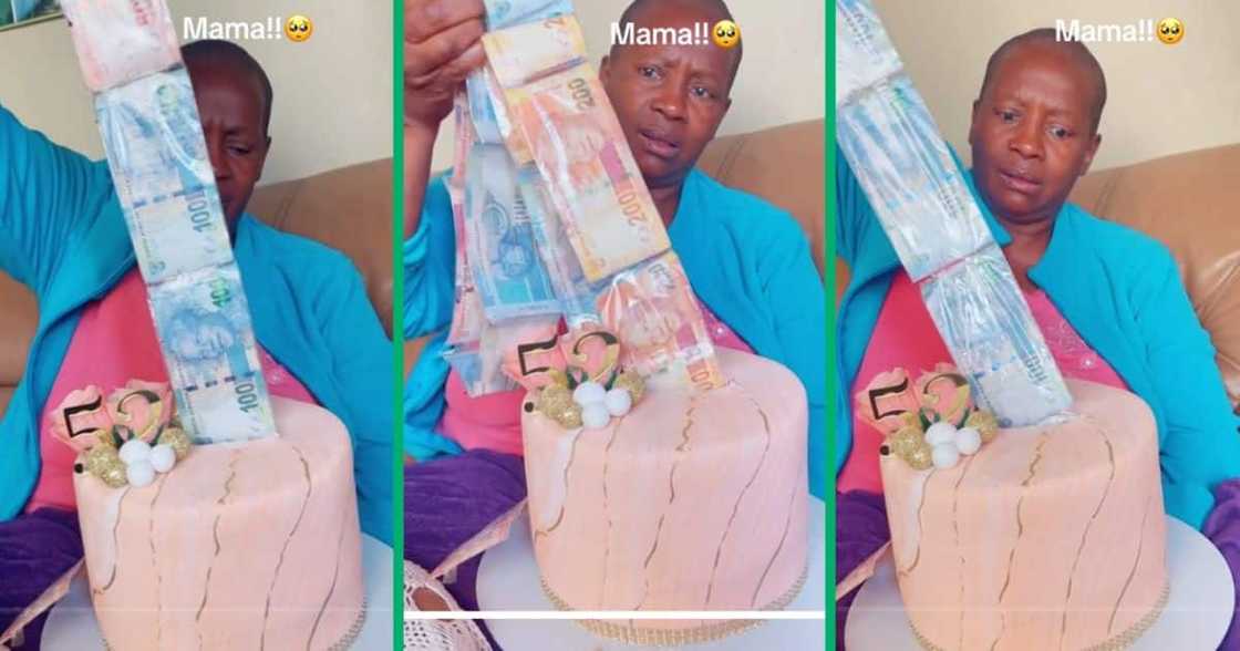 Mom reacts to money cake Mom reacts to money cake