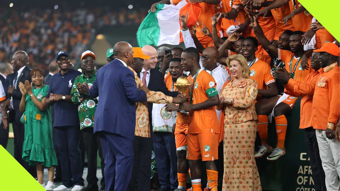 Ivory Coast celebrate AFCON 2023 victory after beating Nigeria in the final.