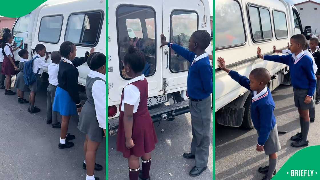 South African kids praying over their transport in a TikTok video.