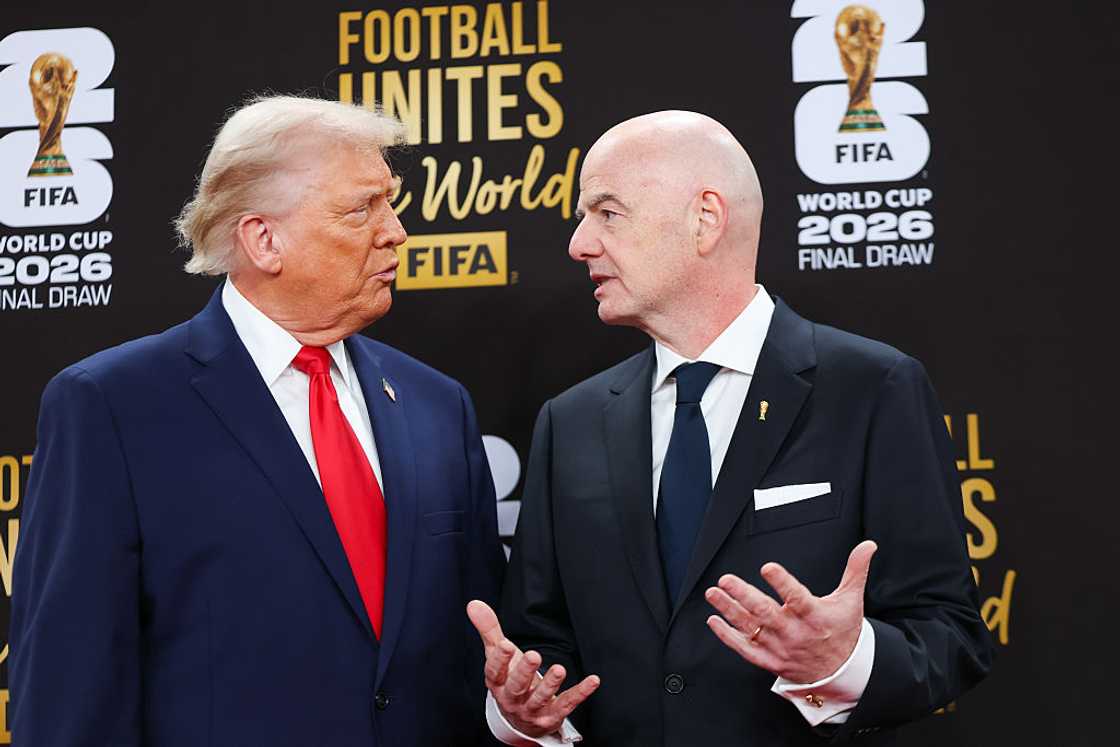 Image collage of FIFA President Gianni Infantino and Donald Trump at FIFA World Cup draw