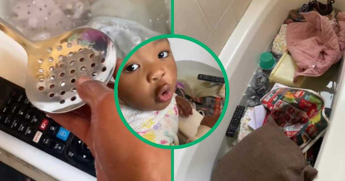 Toddler, washing, TV, TikTok video, Mzansi Toddler, washing, TV, TikTok video, Mzansi