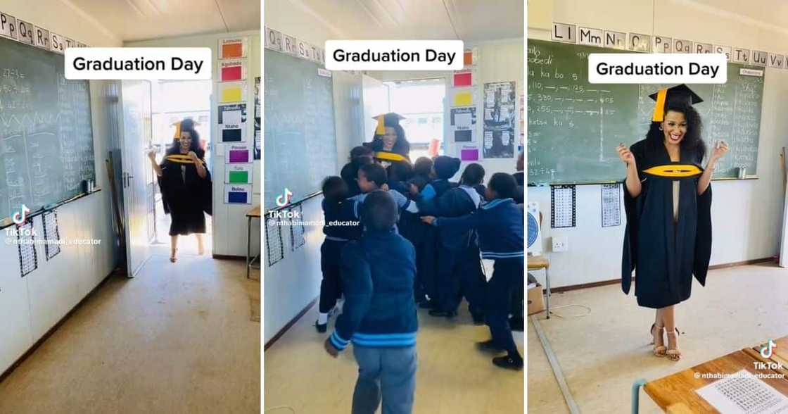 A dedicated mathematics teacher celebrated obtaining another degree A dedicated mathematics teacher celebrated obtaining another degree