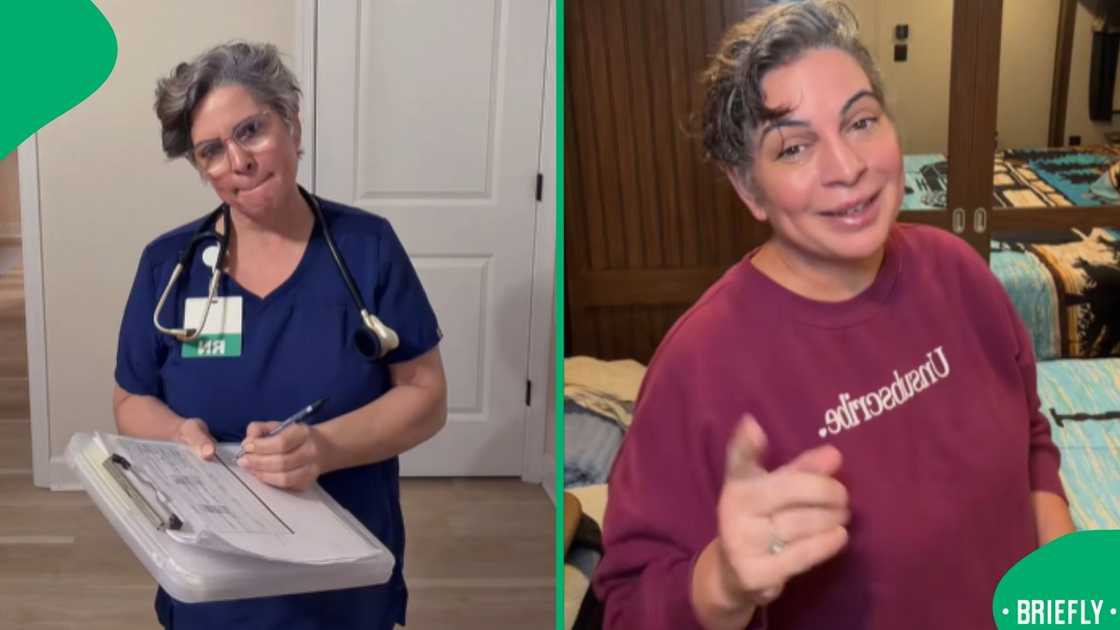 The picture on the right showed the nurse in ehr bedroom The picture on the right showed the nurse in ehr bedroom