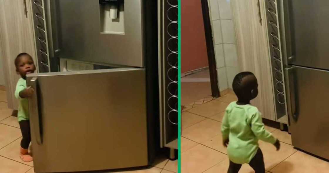 Parent ties fridge due to naughty toddler Parent ties fridge due to naughty toddler