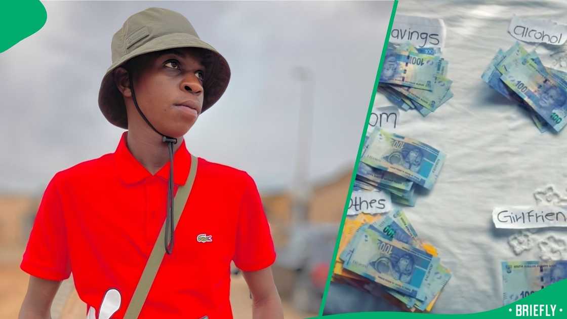 He gave each category a decent amount of money, and his girlfriend's amount was only R100 He gave each category a decent amount of money, and his girlfriend's amount was only R100