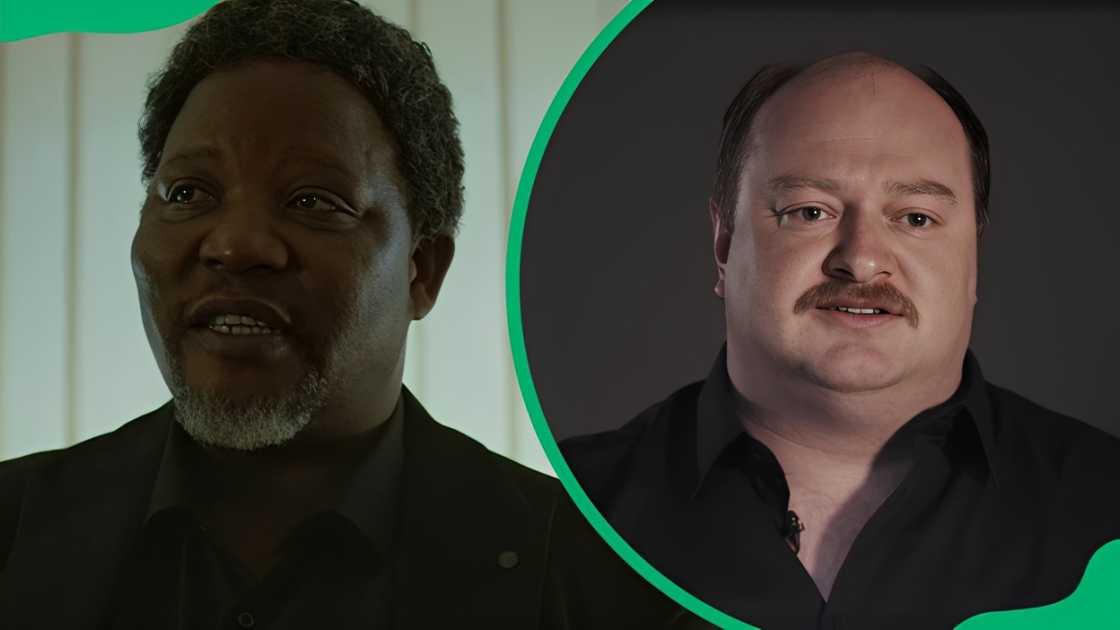 Soon Comes Night cast members, Kenneth Nkosi and Albert Pretorius.