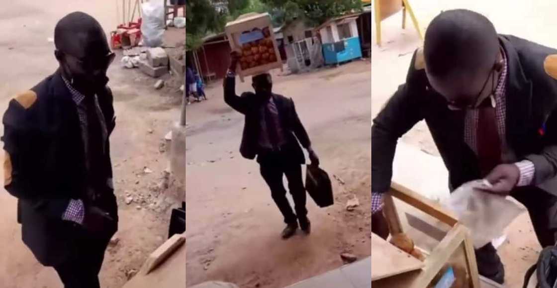 Meet the man who wears suit and tie along with briefcase to sell bofrot Meet the man who wears suit and tie along with briefcase to sell bofrot
