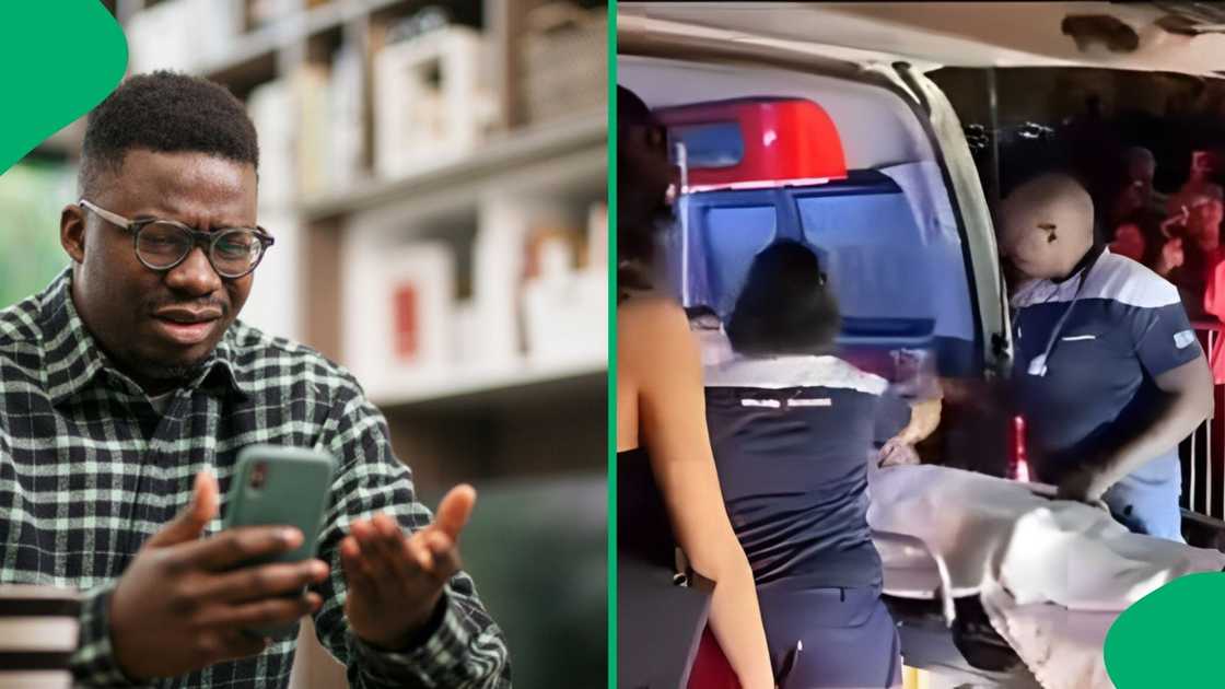 A video shows pupils arriving at the matrci ball dance in an ambulance. A video shows pupils arriving at the matrci ball dance in an ambulance.