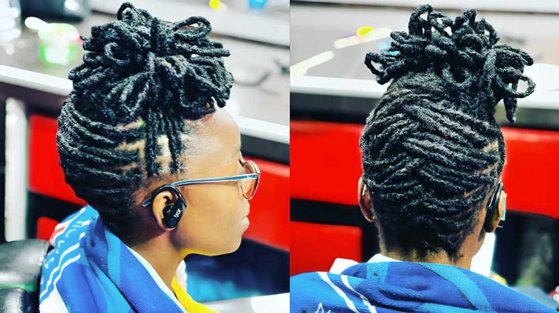 Stylish up-do black dreadlocks Stylish up-do black dreadlocks