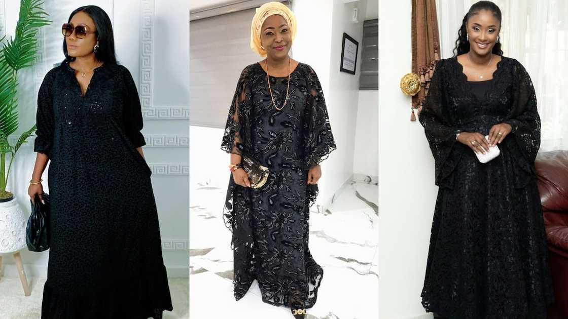Black maxi Kaba styles for funeral Black maxi Kaba styles for funeral