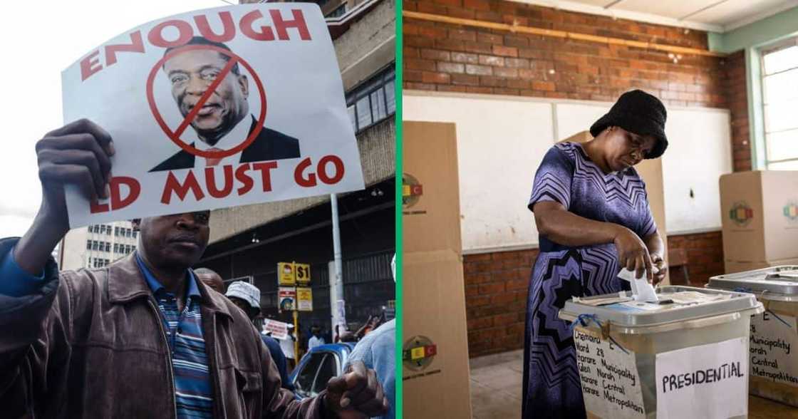 Zimbabweans in South Africa are unhappy with the election results and are planning to march in protest. Zimbabweans in South Africa are unhappy with the election results and are planning to march in protest.