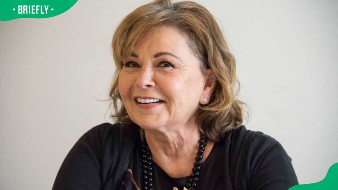 Roseanne Barr during the Roseanne Press Conference at the Four Seasons Hotel in 2018 Roseanne Barr during the Roseanne Press Conference at the Four Seasons Hotel in 2018