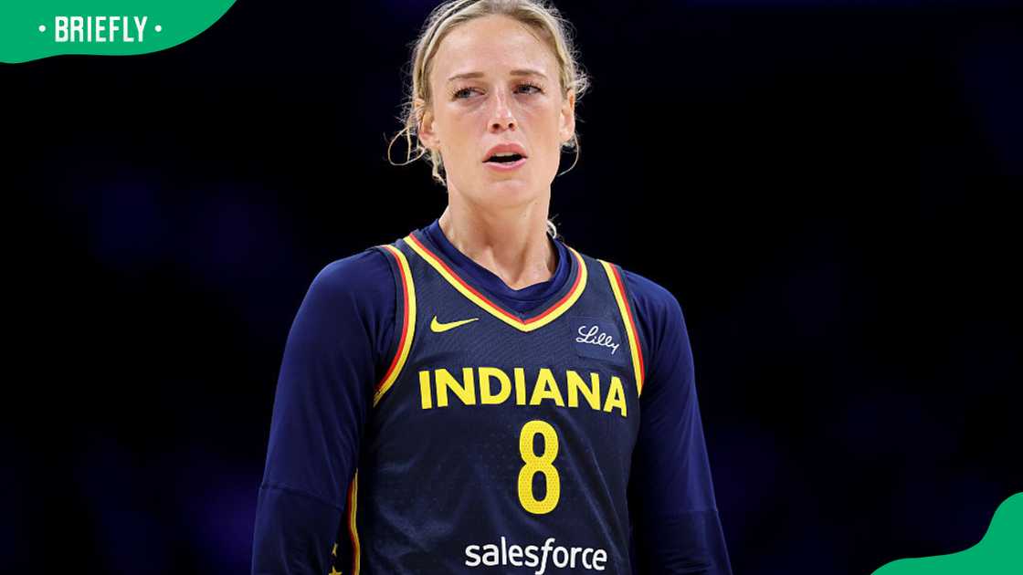 Sophie Cunningham during a 2025 game at the Crypto.com Arena in Los Angeles, California.