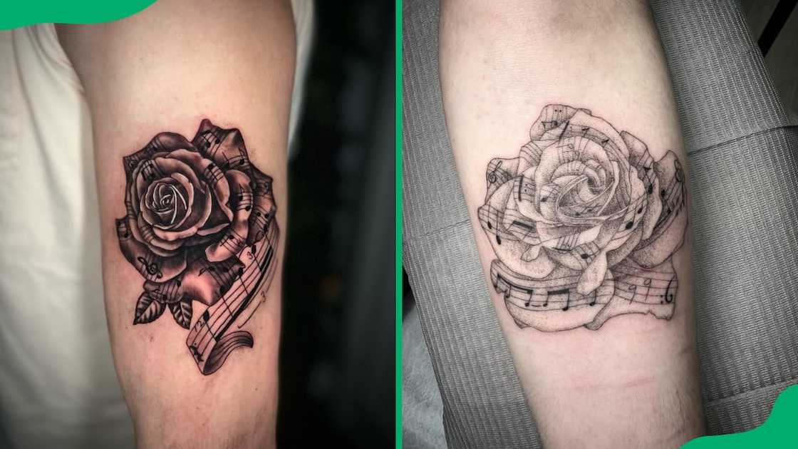 Music note rose tattoo Music note rose tattoo
