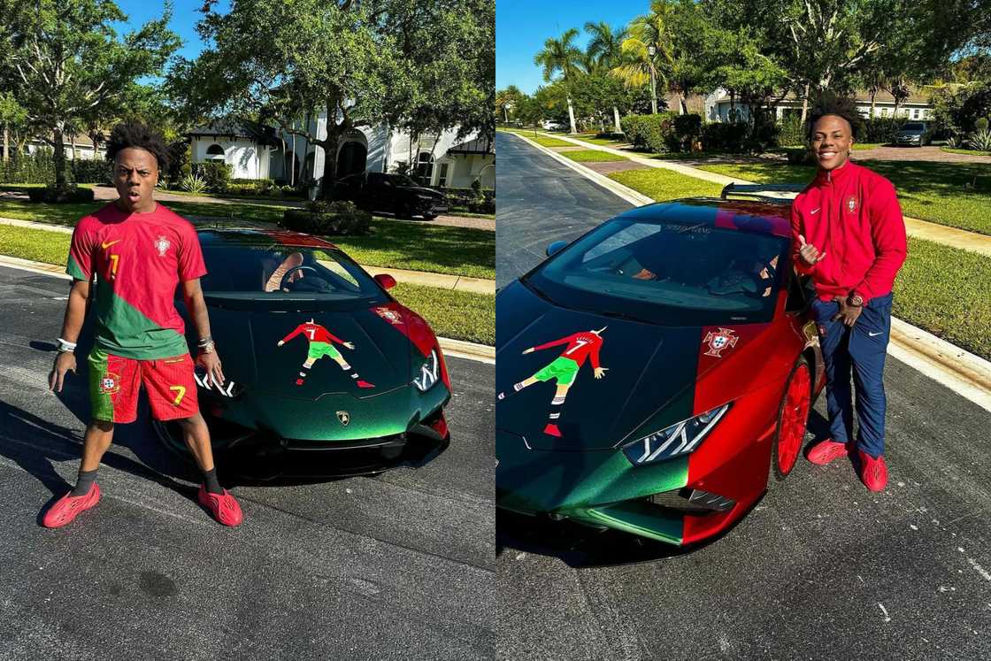 American YouTuber and rapper Darren Watkins Jr's Cristiano Ronaldo-themed Lamborghini Huracan