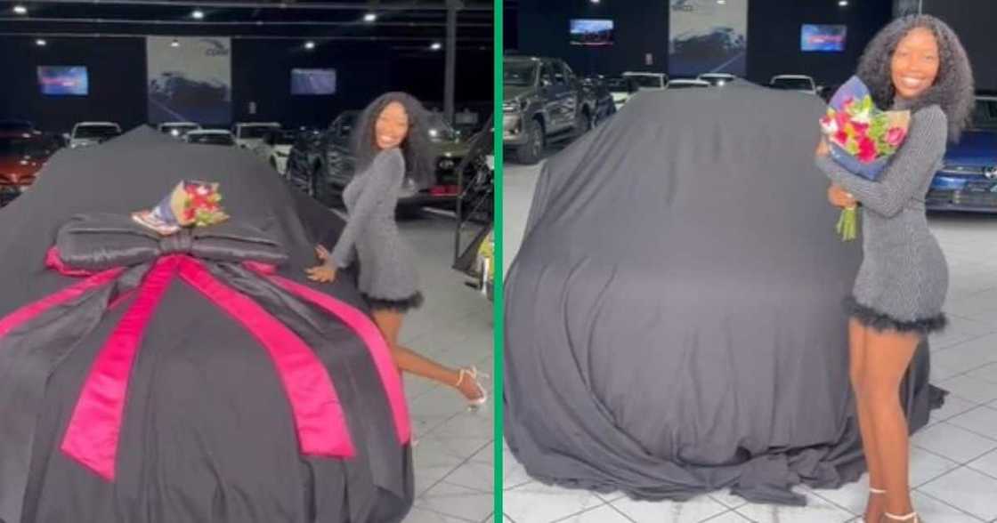 TikTok of woman buying new audi