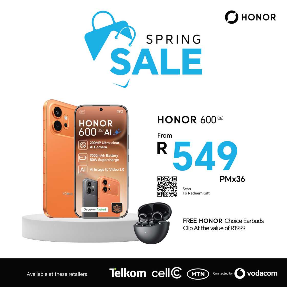 HONOR 600 with free HONOR Choice Earbuds HONOR 600 with free HONOR Choice Earbuds