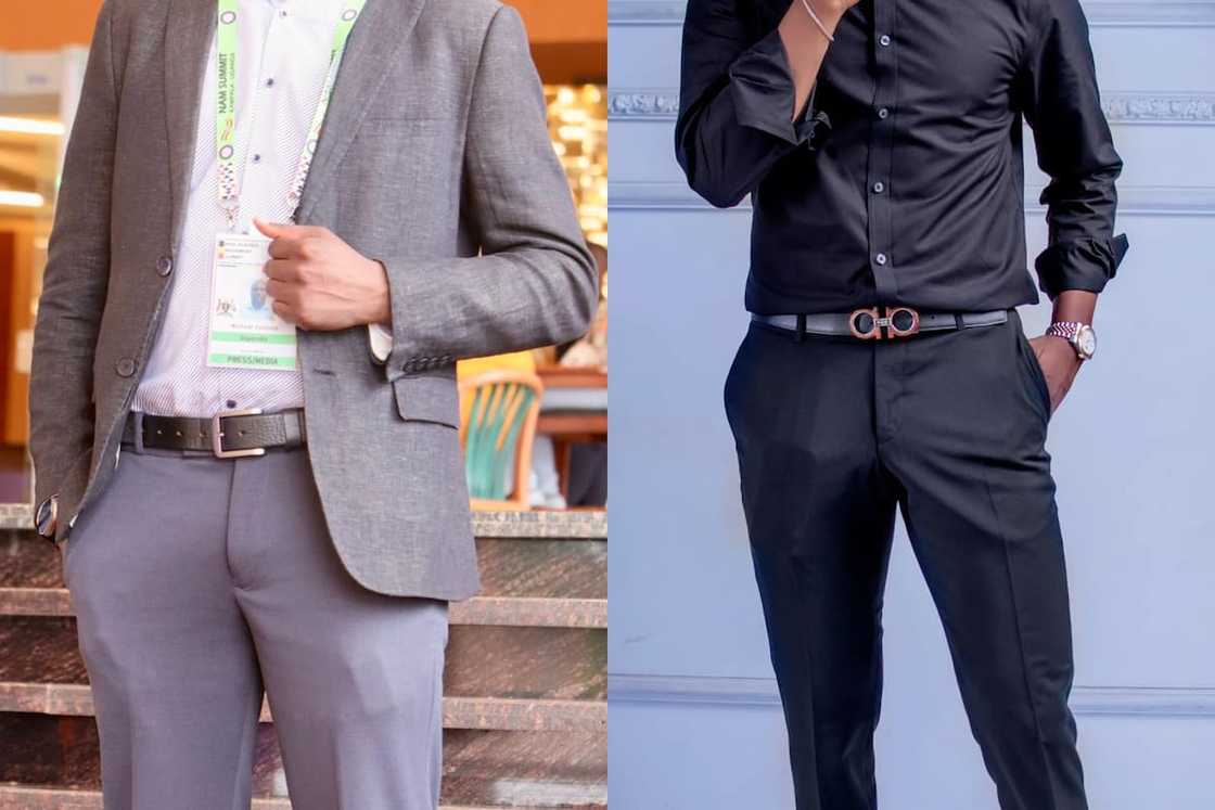 Button-up shirts with trousers