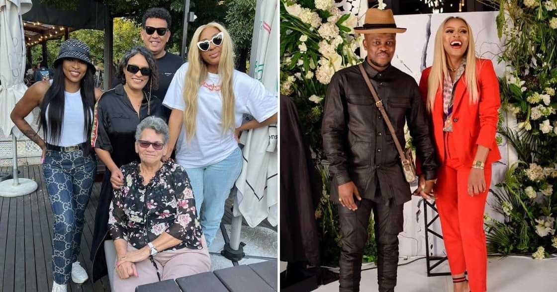 DJ Zinhle was dragged for hanging out with AKA's mom Lynn Forbs, Tony Forbes, and Nadia Nakai. DJ Zinhle was dragged for hanging out with AKA's mom Lynn Forbs, Tony Forbes, and Nadia Nakai.