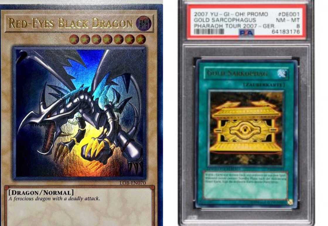 Red-Eyes Black Dragon and German Pharaoh's Tour Prize Gold Sarcophagus cards