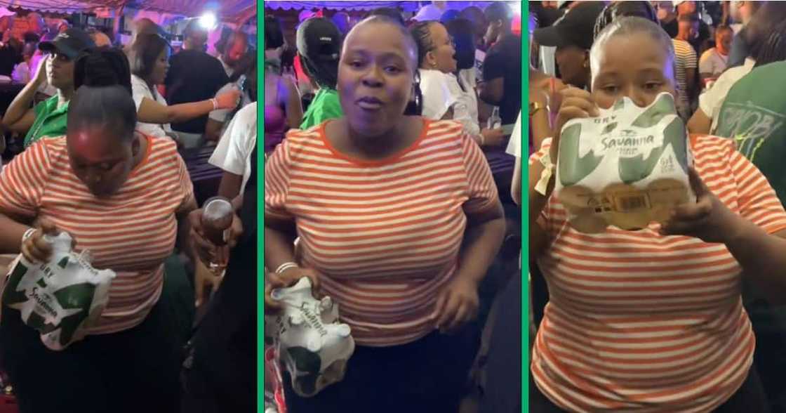 Woman drinking Savanna Woman drinking Savanna