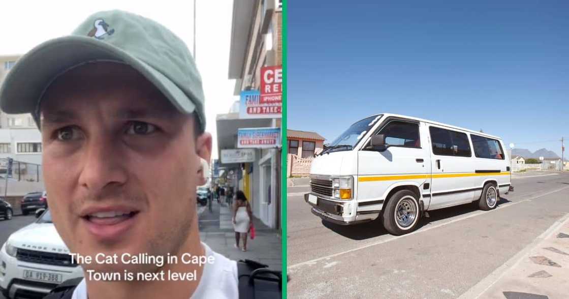 A UK man in SA left Mzansi in stitches after uploading a TikTok video describing taxis as mum vans driving around all day to catcall girls. A UK man in SA left Mzansi in stitches after uploading a TikTok video describing taxis as mum vans driving around all day to catcall girls.