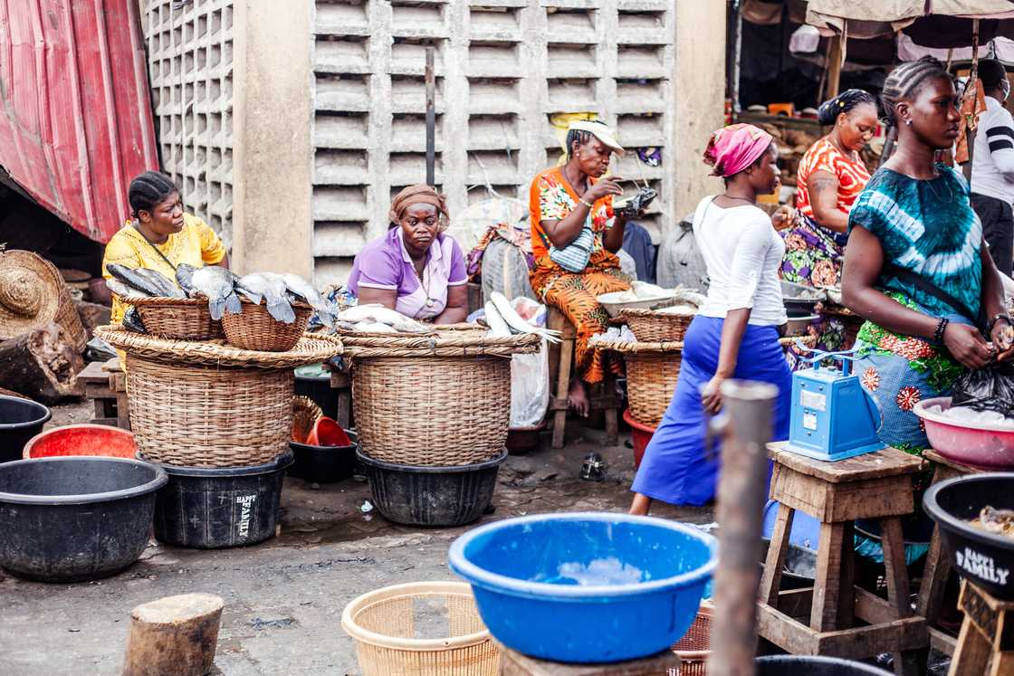 A busy fish market