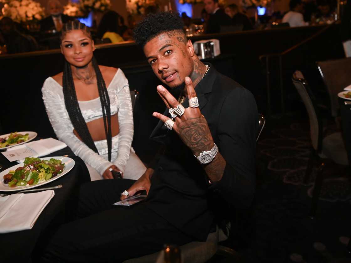 Rock and Blueface at Hollywood Unlocked Impact Awards Rock and Blueface at Hollywood Unlocked Impact Awards