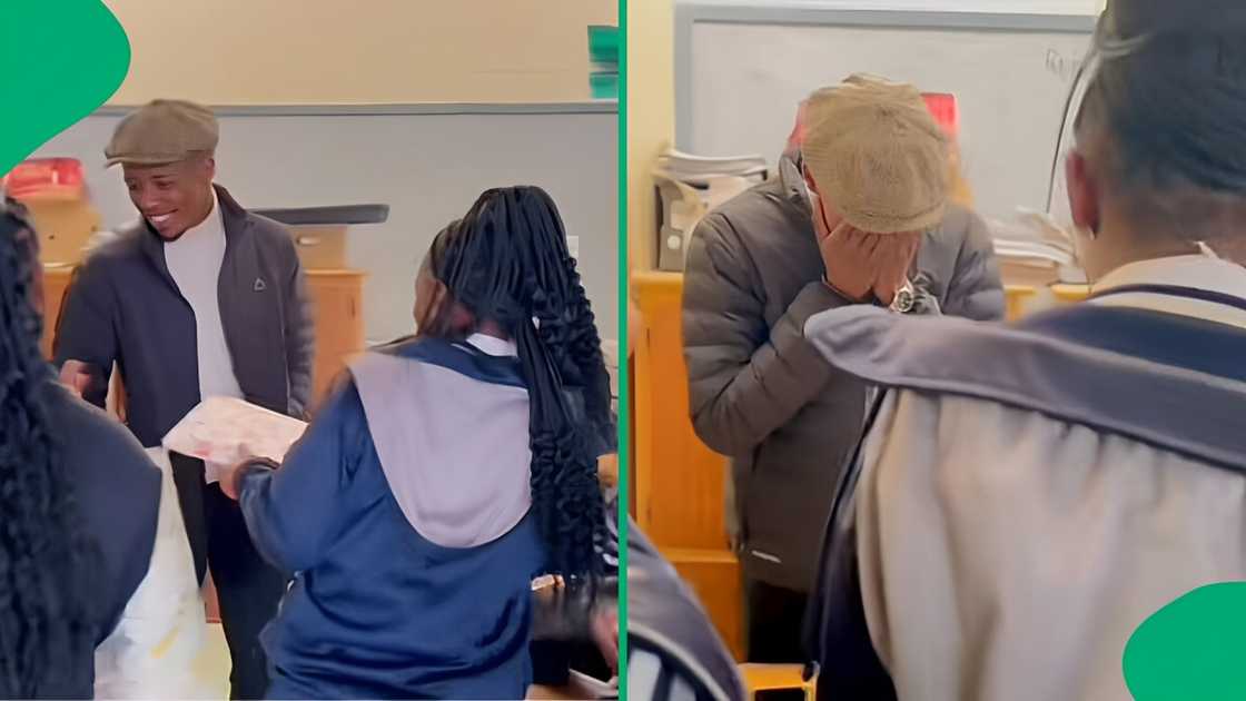 A TikTok video shows a teacher in tears over his pupils' surprise.