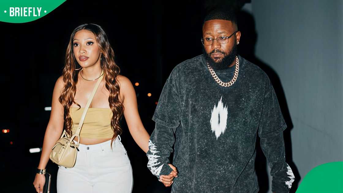 Cassper Nyovest and Pulane Phoolo showed off their matching outfits Cassper Nyovest and Pulane Phoolo showed off their matching outfits