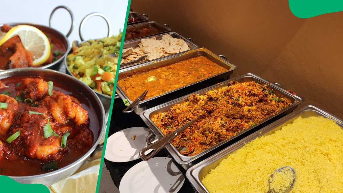 Swaadisht Food special seafood (L). Their buffet options (R) Swaadisht Food special seafood (L). Their buffet options (R)