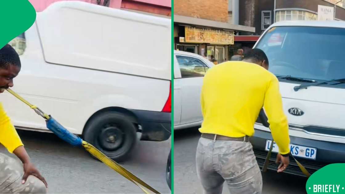 Viewers were stunned by a TikTok video featuring a South African man pulling a taxi with his teeth, gaining thousands of responses Viewers were stunned by a TikTok video featuring a South African man pulling a taxi with his teeth, gaining thousands of responses
