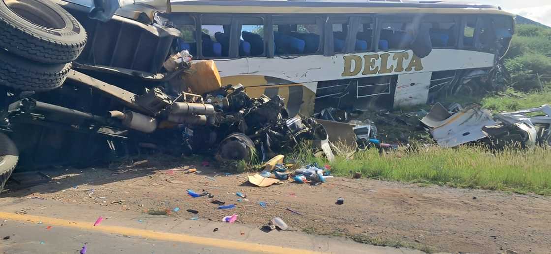 A bus rammed into a truck in Limpopo in Louis Trichardt A bus rammed into a truck in Limpopo in Louis Trichardt