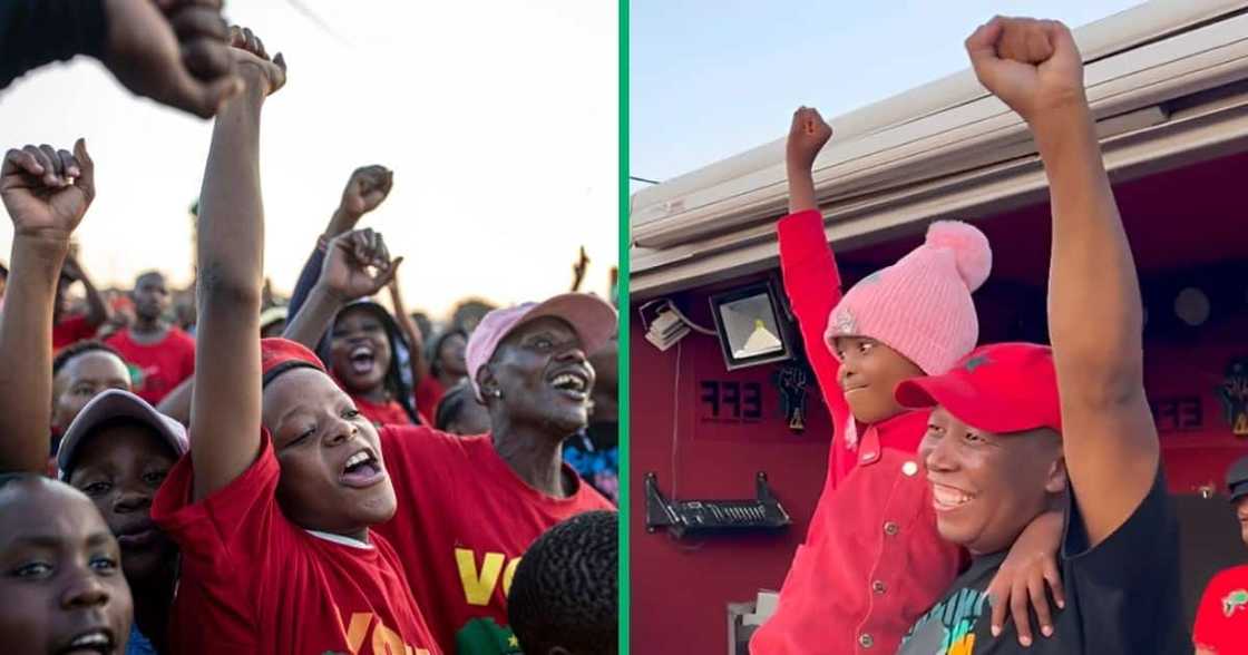 EFF supporters were captivated by 8-year-old's poem to Julius Malema. EFF supporters were captivated by 8-year-old's poem to Julius Malema.