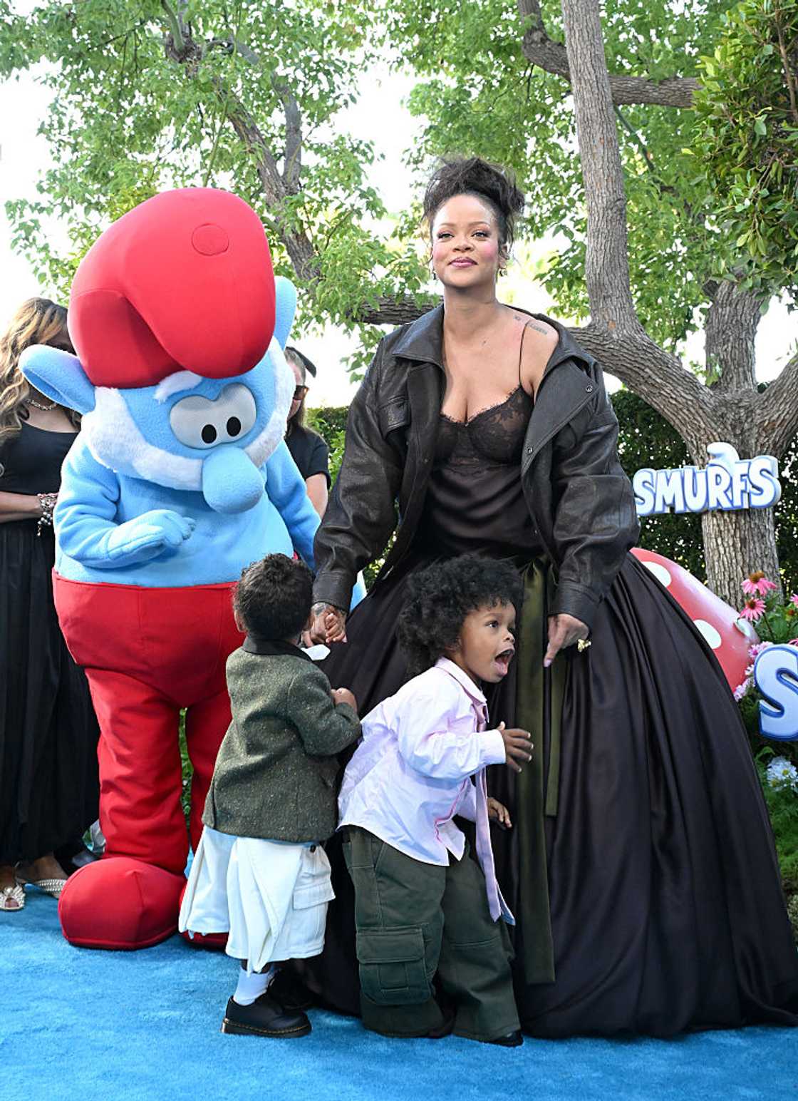 Rihanna and her kids attended the Smurfs red carpet