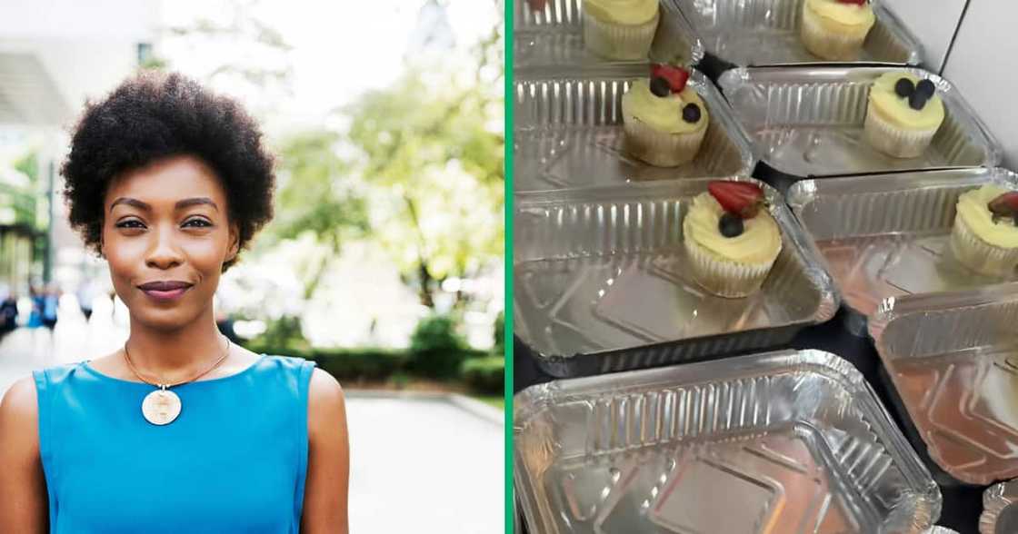 A TikTok video shows a young woman cooking food for her child's school. A TikTok video shows a young woman cooking food for her child's school.