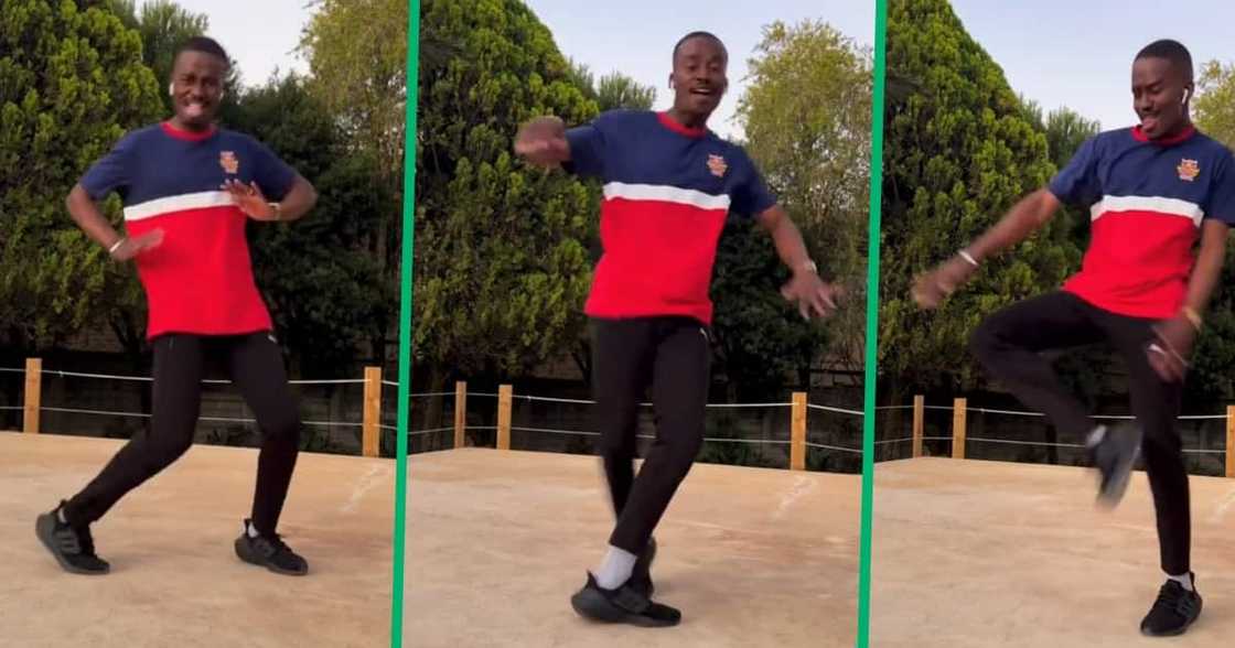 Hungani Ndlovu busted fire amapiano dance moves