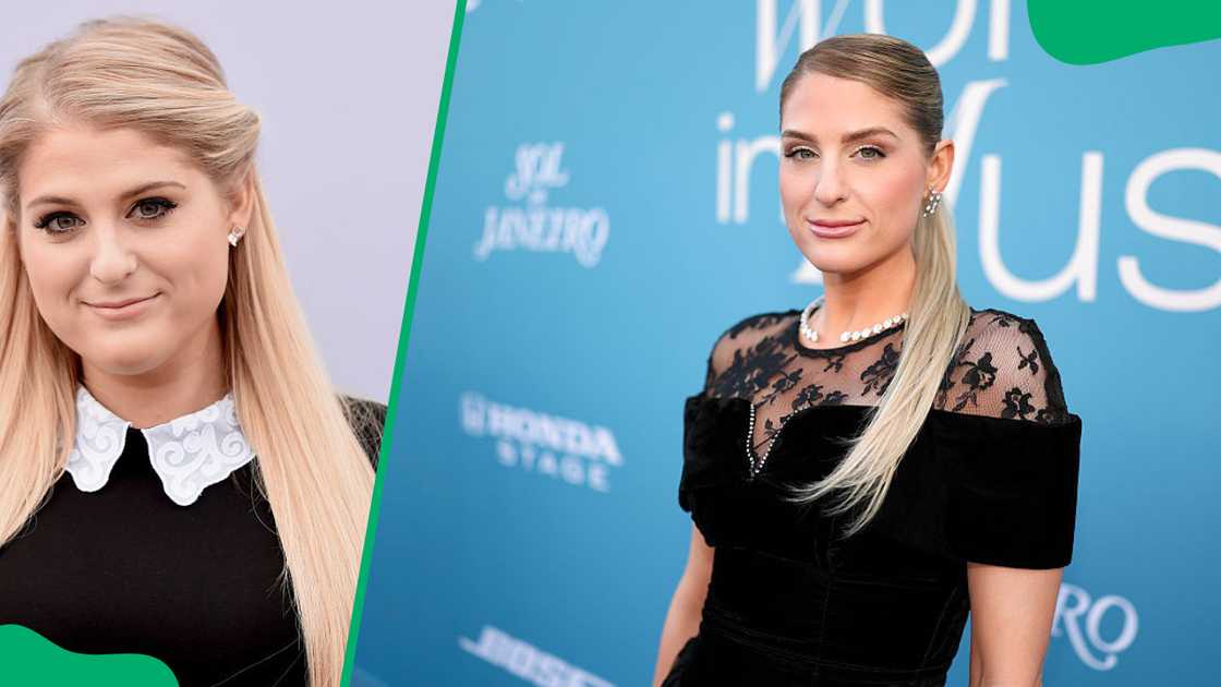 Recording artist Meghan at the Milk Studios in 2015 (L). Trainor at the YouTube Theatre in 2025 (R) Recording artist Meghan at the Milk Studios in 2015 (L). Trainor at the YouTube Theatre in 2025 (R)