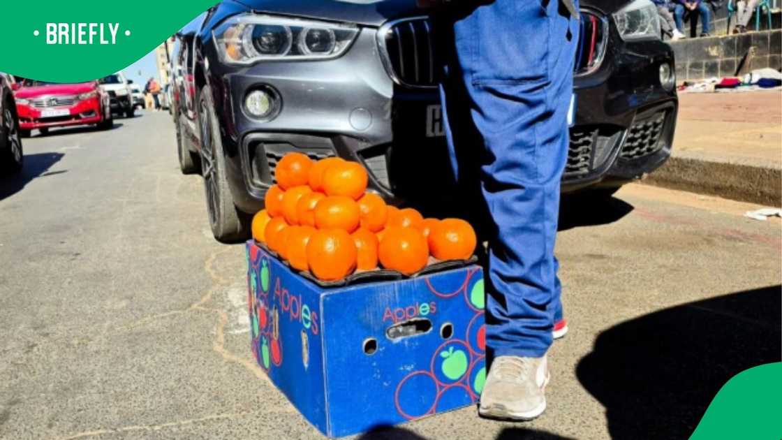 The man makes an average salary of a South African by selling on the streets